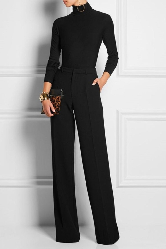 Turtleneck with Tailored Trousers