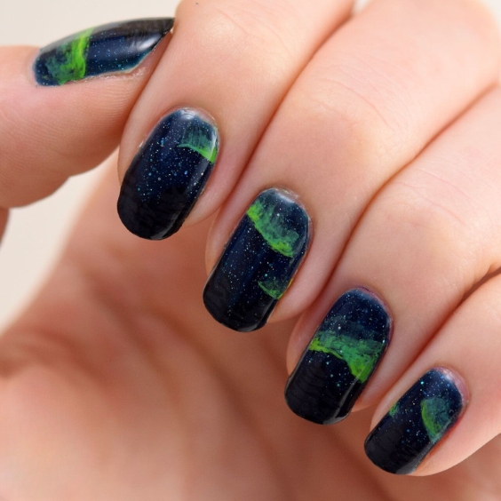 Aurora Borealis-Inspired Nails