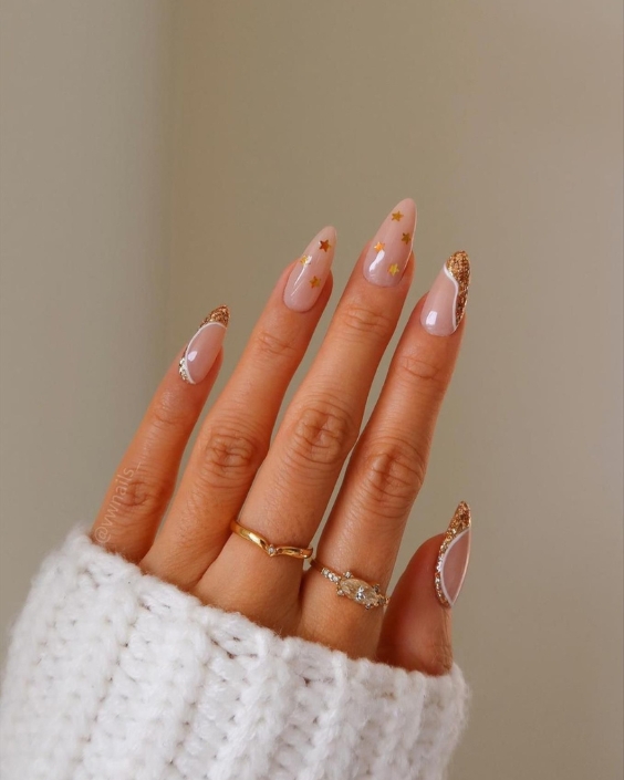 Classy Almond Winter Nails