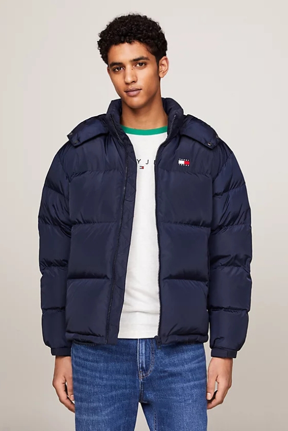 Down-Filled Parka with Denim