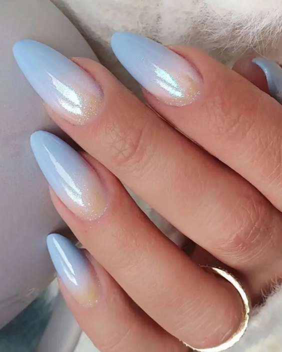 Light Blue Ombré Nails