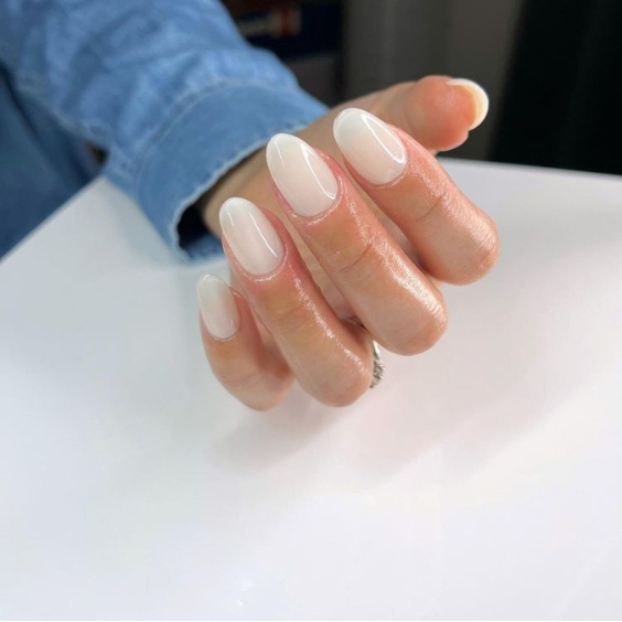 Milky White Nails