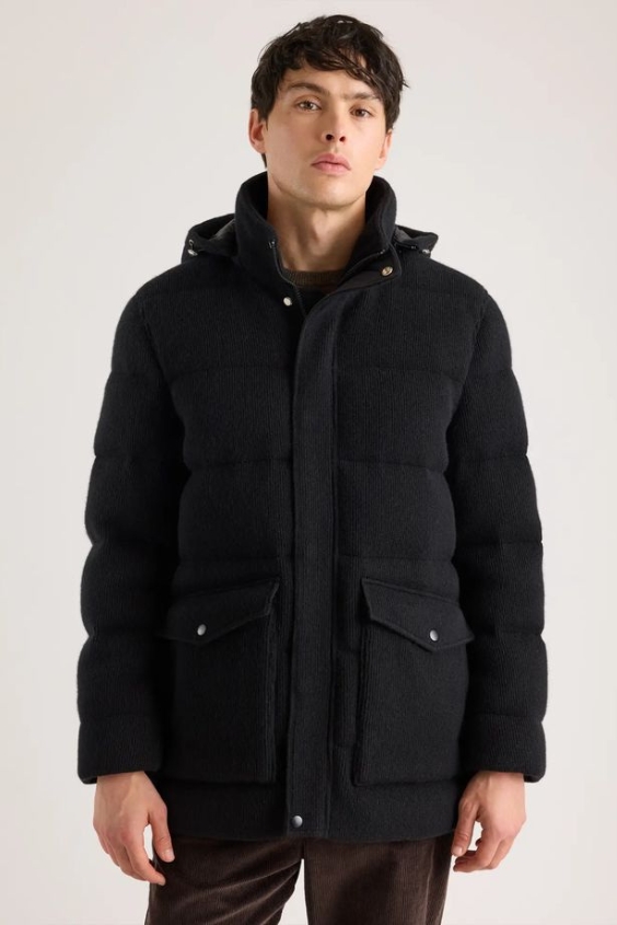 Puffer Coat with Chinos