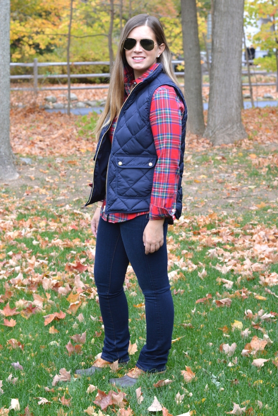 Quilted Vest over Flannel Shirt