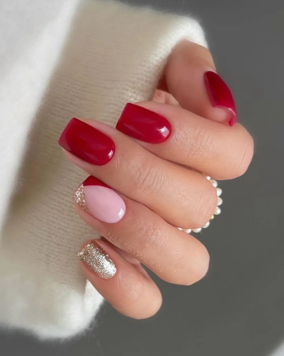 Radiant Red Winter Nails