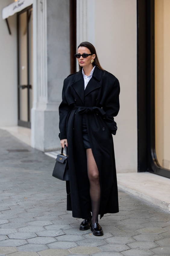 Statement Coat with All-Black Ensemble