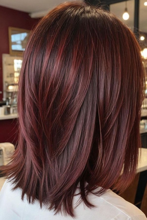 Chestnut with Burgundy Lowlights