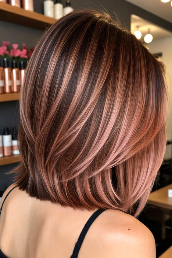 Chestnut with Rose Gold Highlights