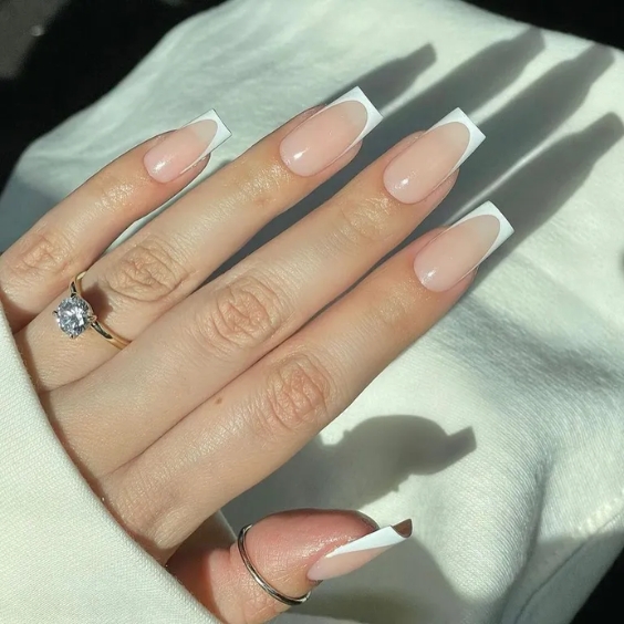 Classic French Bridal Nails