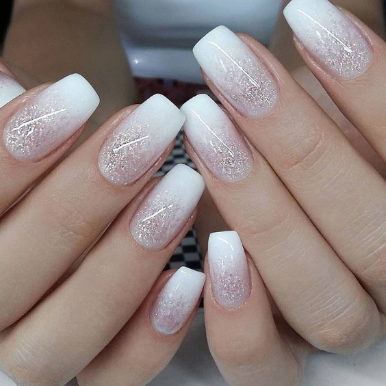 Coffin-Shaped Wedding Nails