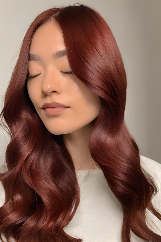 Dark Red Chestnut hair color