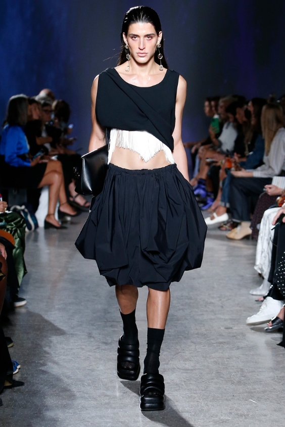 Exaggerated Balloon Skirt with a Bustier Top