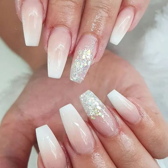 French Glitter Ombre Nails