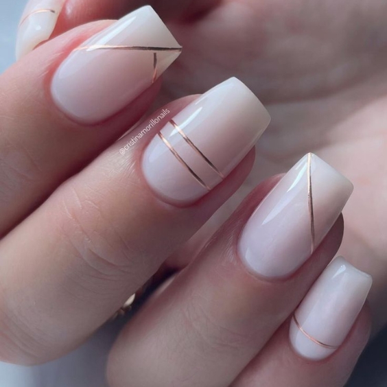 Geometric Bridal Nails