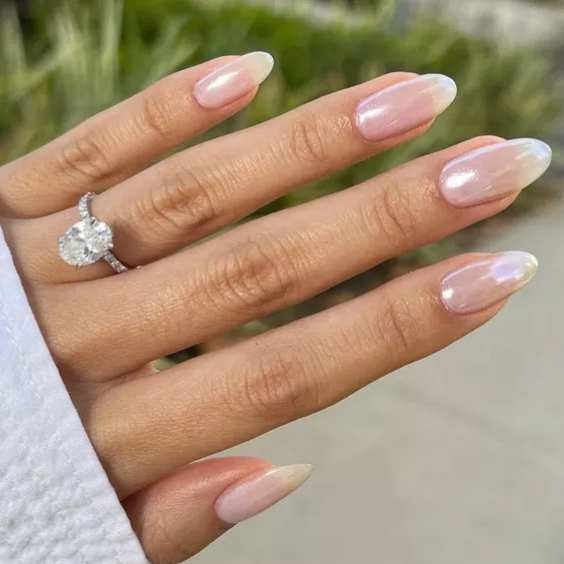 Pearlescent Wedding Nails