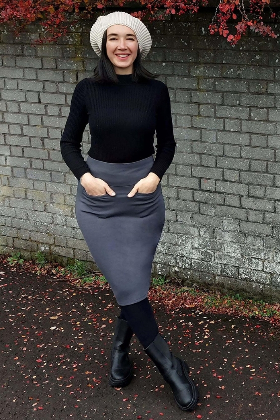 Pencil Skirt Over Jeggings