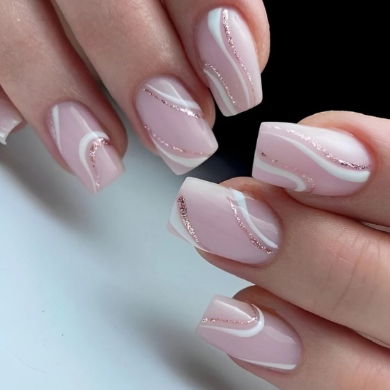 Soft Pink Wedding Nails