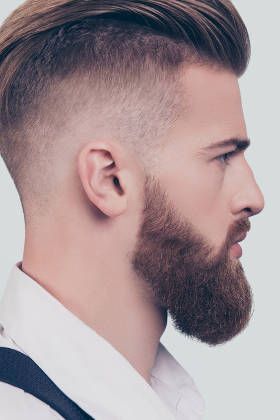 The Masculine Full Beard with Faded Sideburns