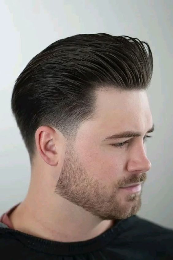 Tapered Beard with Long Pompadour