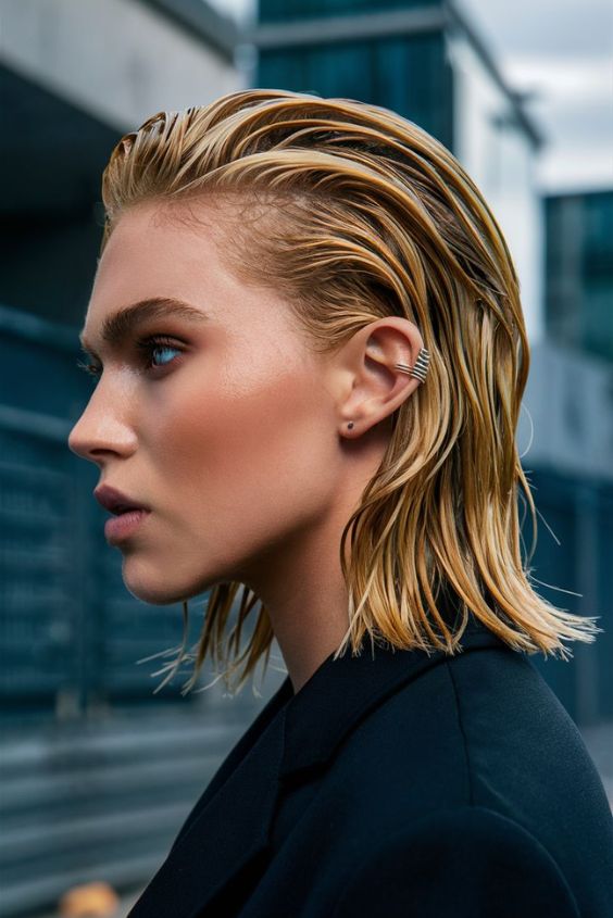 The Slicked-Back Wet Look