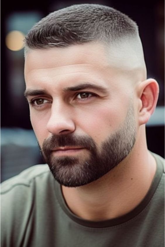 Short Tapered Beard with Defined Cheeks