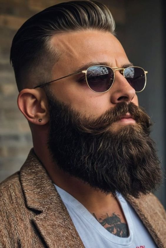 Tapered Beard with Full Mustache