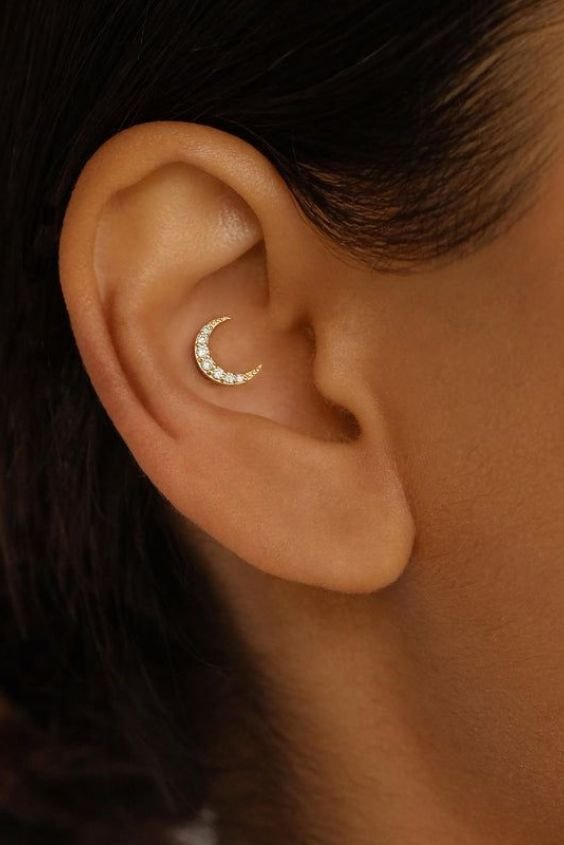 Crescent Moon Conch Piercing