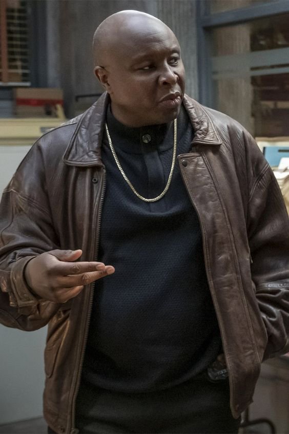 Dark Leather Bomber Jacket
