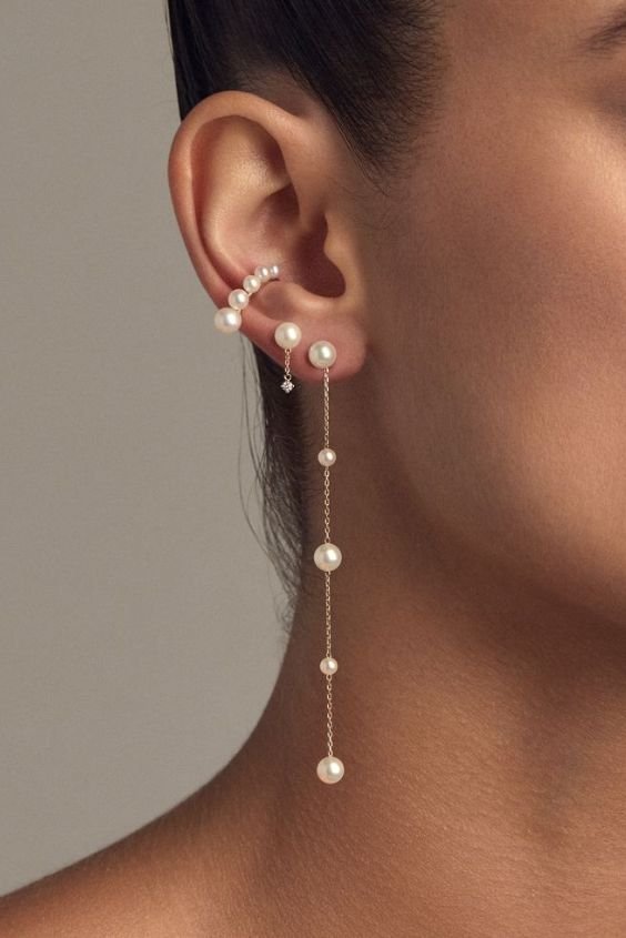Floating Pearl Drop Earrings