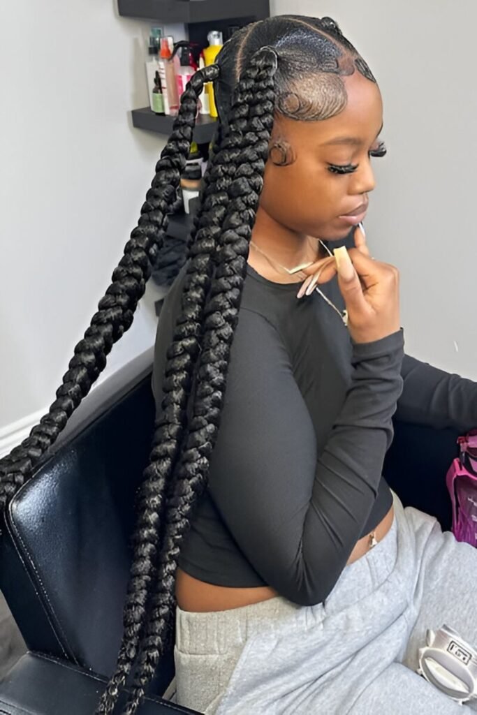 Four-Party Double Pigtail Braid