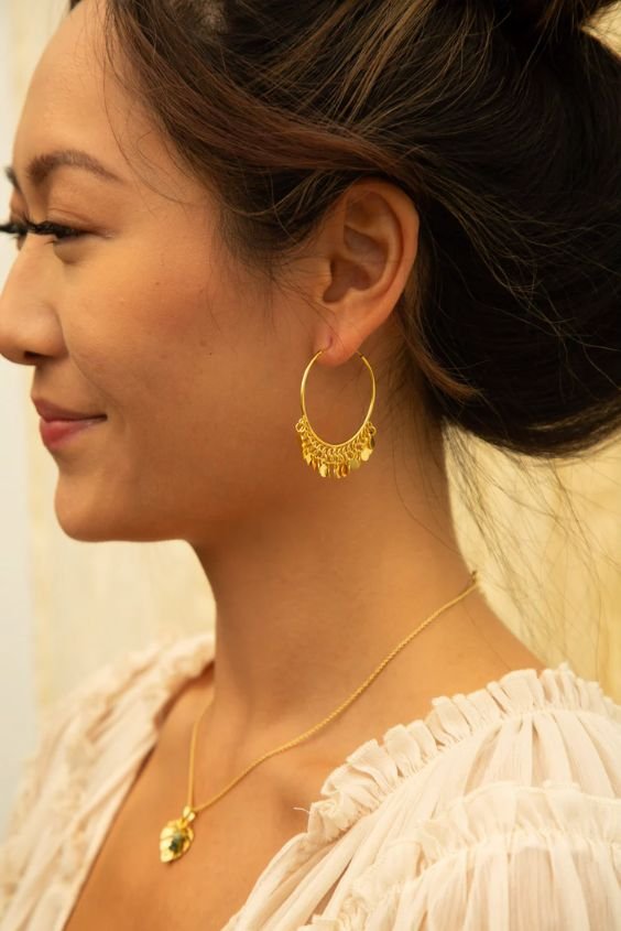 Gypsy Coin Hoop Earrings 