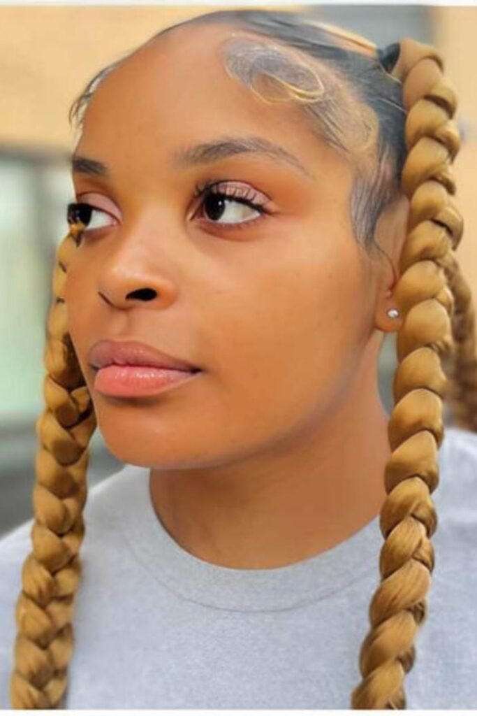 Honey Blonde Precision-Part Braids
