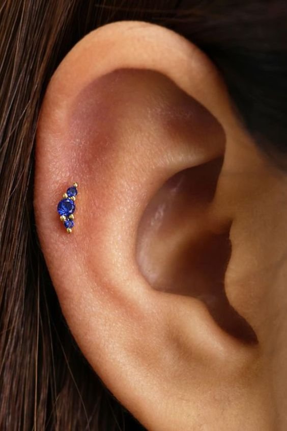 Sapphire Conch Piercing