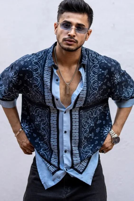 Silk Shirt with Open Collar