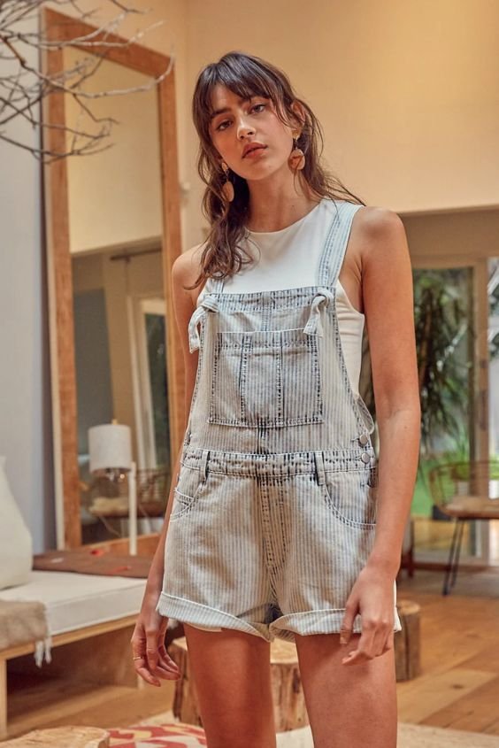 Sleeveless Denim Overalls