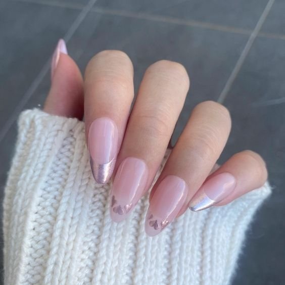 Blush Pink Chrome Tips