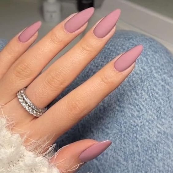 Matte Dusty Rose Nails