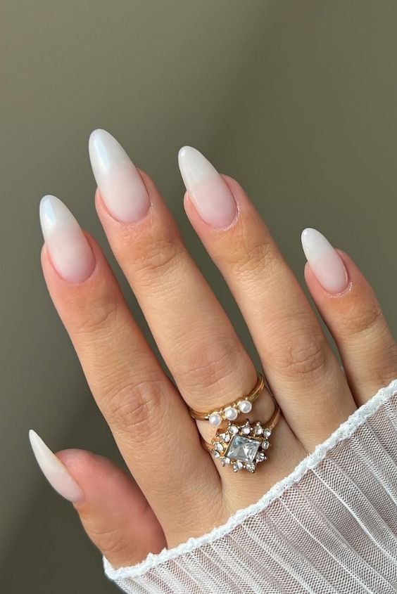 Milky White Nails