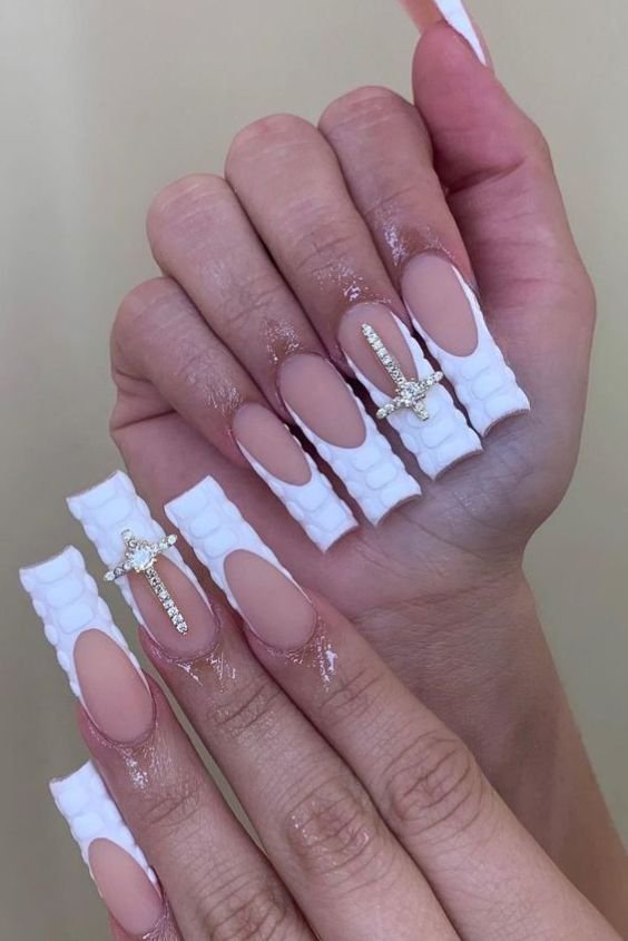 White croc nails