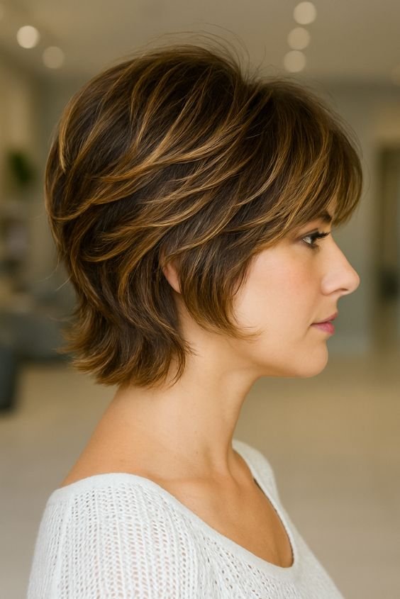 90 Layered Bixie with Balayage