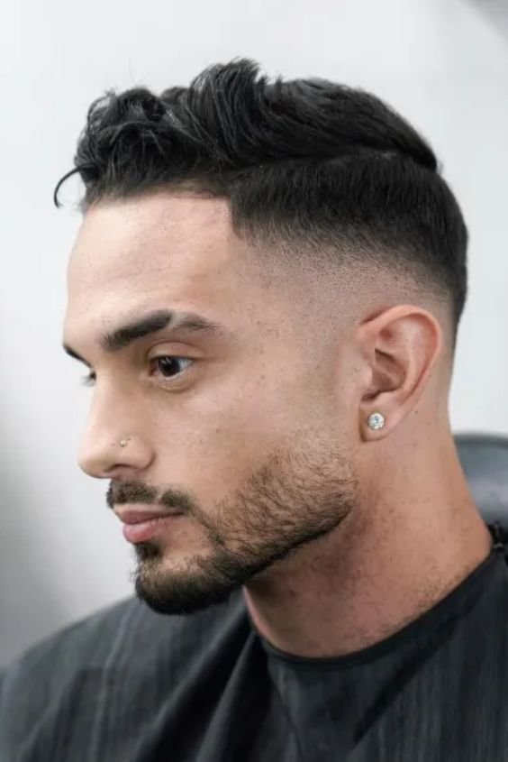 Choppy Wavy Combover With A Bald Fade