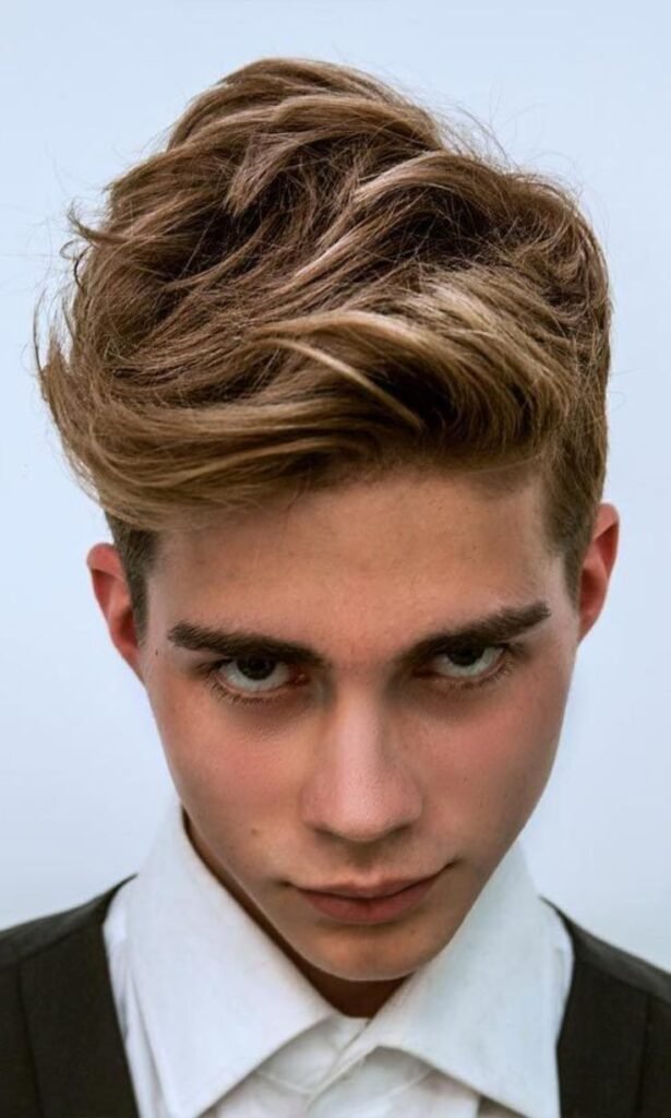 Copper Highlights with a Textured Quiff