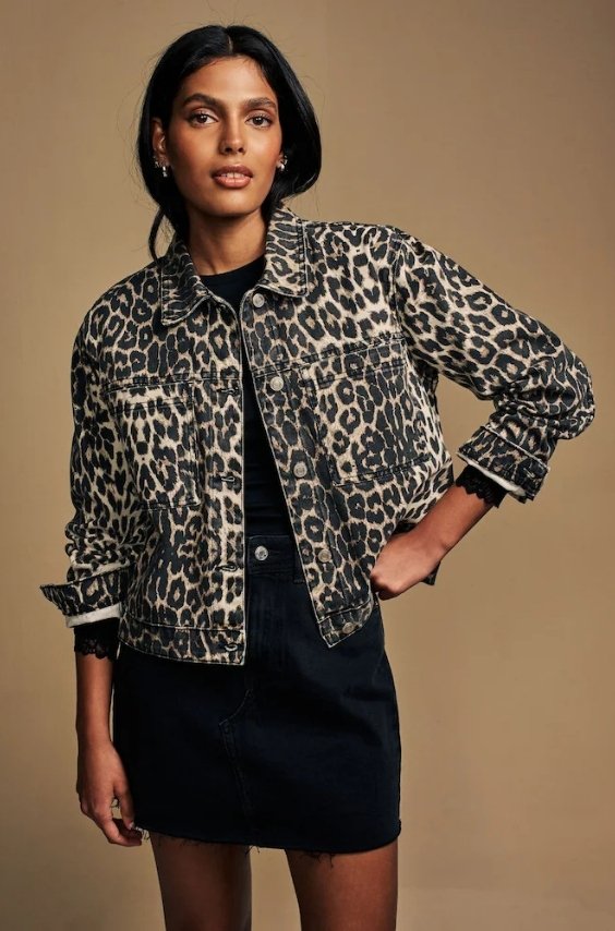 Leopard Print Denim with Denim Jacket