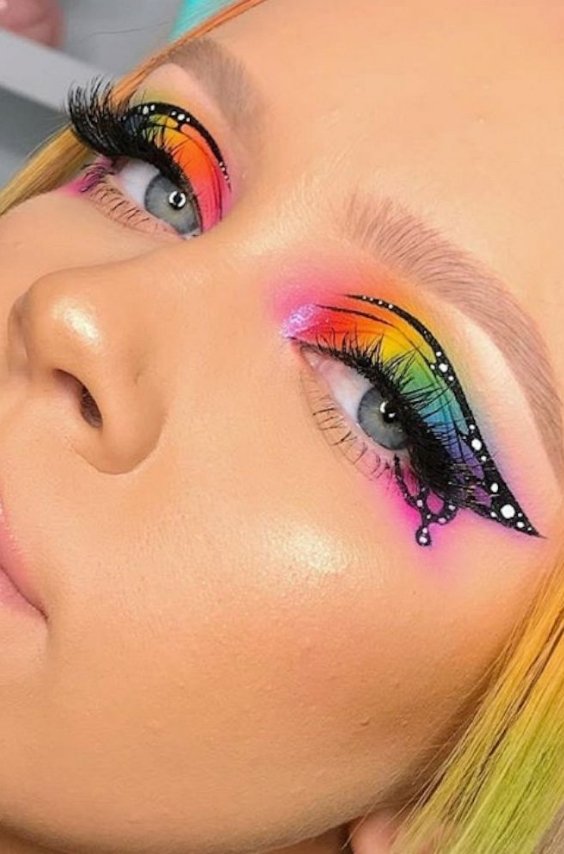 Rainbow Winged Eyeliner