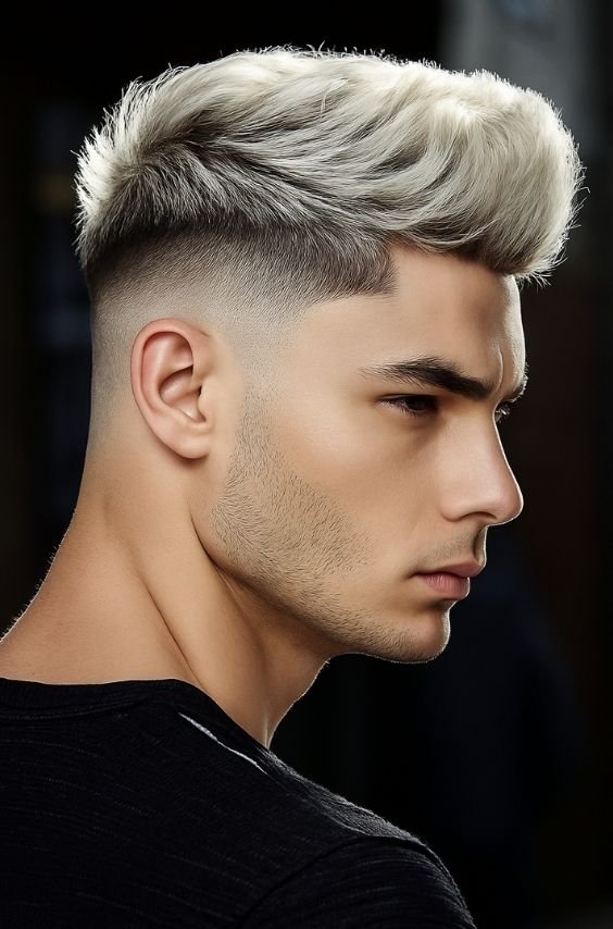 Steel Quiff With Fade