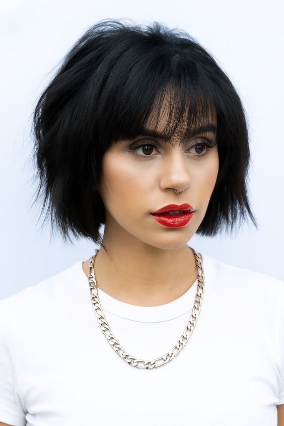 Ultra-Short Shingle Bob With Bangs