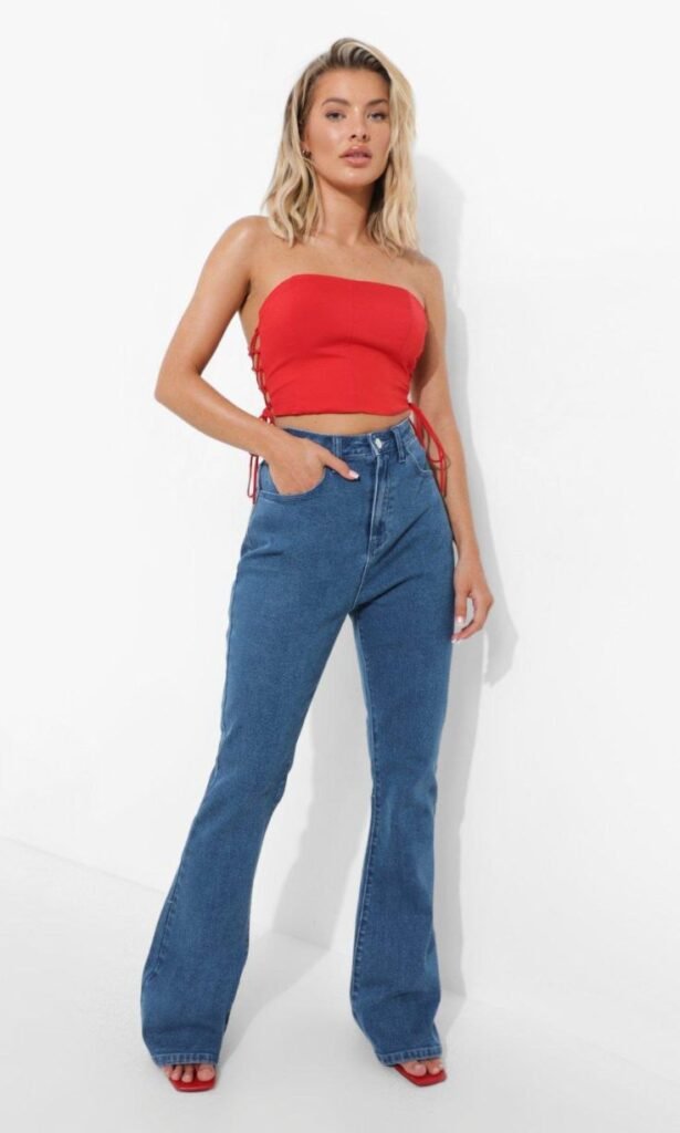 Bandana Top + High-Waisted Jeans