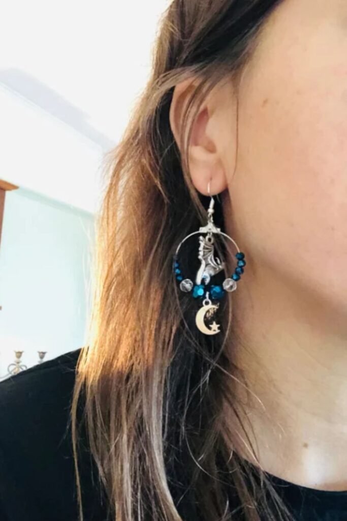Bat and Moon Earrings