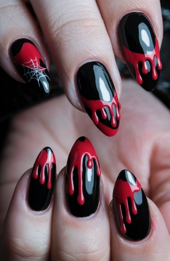 Blood Drip Nail Art