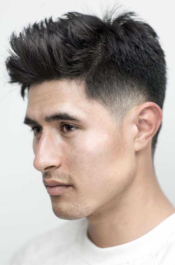 Brushed-Up Fringe with Fade